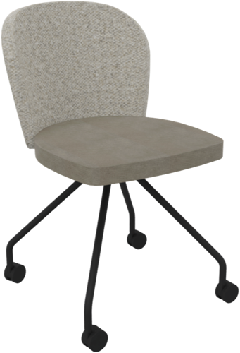 Rondo 4-teens metaal Ø 21/12 mm, verrijdbaar, hoge rug, zithoogte 46 cm