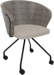Rondo 4-teens metaal Ø 21/12 mm, verrijdbaar, hoge brede rug, zithoogte 46 cm