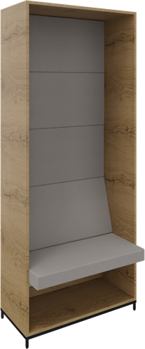 Flexwall zitbank 5 OH (201,5) metalen 4-poots sokkel, gesloten bovenzijde incl. zit/rug kussenset