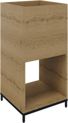 Flexwall plantenbak 2OH op metalen 4-poots sokkel 41 br x 85 hg x 43 dp met 1-vak volledig open