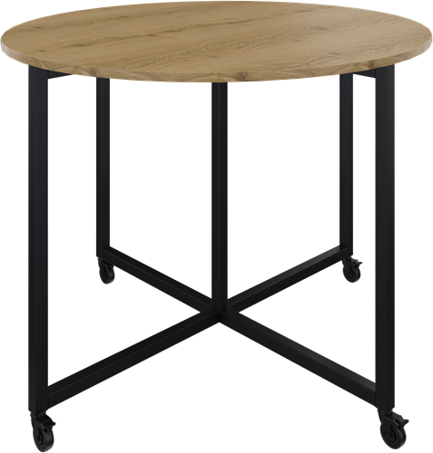 Move Rond bespreek- en lunchtafel, met blad Ø140 cm, hoogte 110 cm, incl. 4 wielen