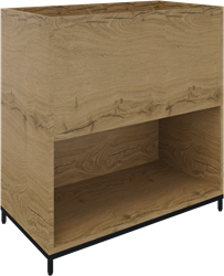 Flexwall plantenbak 2OH op metalen 4-poots sokkel 80 br x 85 hg x 43 dp, 1-vaks dichte achterzijde