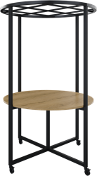 Move Rond bespreek- en lunchtafel met rooster dakelement, blad Ø131 cm, hoogte 90 cm, incl. 4 wielen