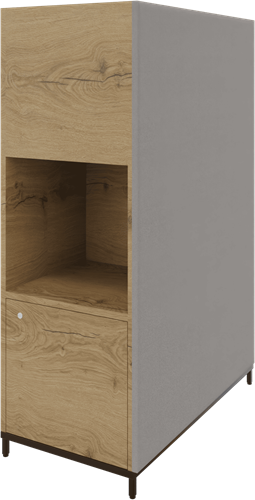 Flexwall akoestisch zijpaneel, 119 hg x 90 dp, 16 mm dikte, buitenzijde gestoffeerd, binnenzijde plaktape