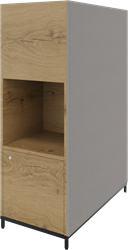 Flexwall akoestisch zijpaneel, 119 hg x 80 dp, 16 mm dikte, buitenzijde gestoffeerd, binnenzijde plaktape