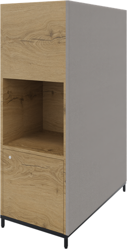 Flexwall akoestisch zijpaneel, 119 hg x 80 dp, 16 mm dikte, buitenzijde gestoffeerd, binnenzijde plaktape