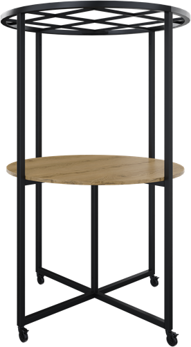 Move Rond bespreek- en lunchtafel met rooster dakelement, blad Ø131 cm, hoogte 110 cm,incl. 4 wielen