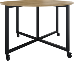 Move Rond bespreek- en lunchtafel, met blad Ø140 cm, hoogte 90 cm, incl. 4 wielen