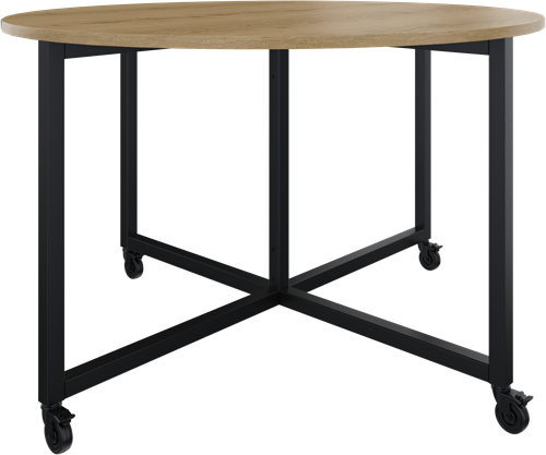 Move Rond bespreek- en lunchtafel, met blad Ø140 cm, hoogte 90 cm, incl. 4 wielen