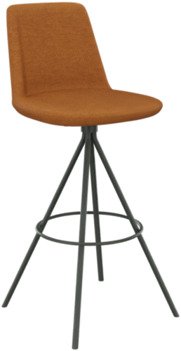 Hendrix bar stoel, conisch 4-poots frame, zithoogte 75 cm