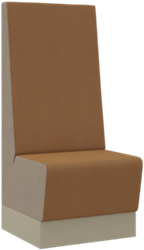 Aura café extra hoog bench, 1-zits compleet gestoffeerd, 60 cm breed