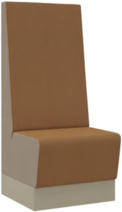 Aura café extra hoog bench, 1-zits compleet gestoffeerd, 60 cm breed