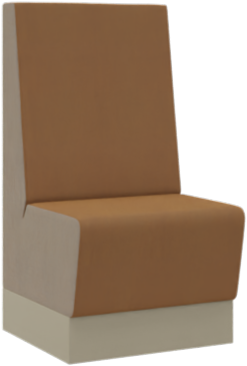 Aura café hoog bench, 1-zits compleet gestoffeerd, 60 cm breed
