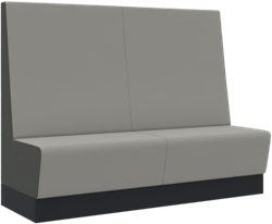 Aura café extra hoog bench, 3-zits compleet gestoffeerd, 180 cm breed