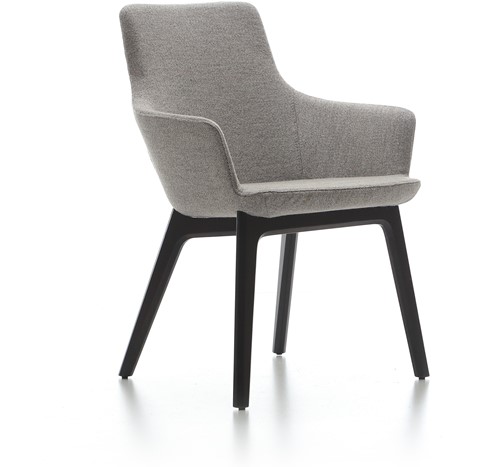Hendrix mini stoel, lage rug, 4-poots houten frame