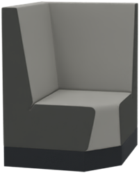 Aura café hoog bench, hoek element 83x83 cm