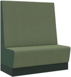 Aura café extra hoog bench, 2-zits compleet gestoffeerd, 120 cm breed