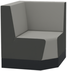 Aura café medium bench, hoek element 83x83 cm