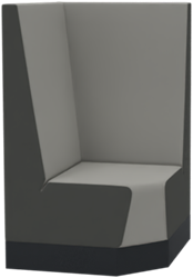 Aura café extra hoog bench, hoek element 83x83 cm