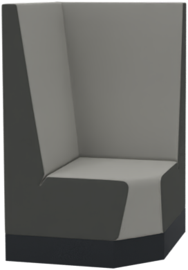 Aura café extra hoog bench, hoek element 83x83 cm