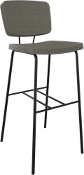 Forza 4-poots zonder armleuning, uit voorraad, zithoogte 82 cm, zitting en rug stof 5 cm