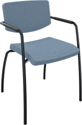 Alfa 4-poots frame, lage rug, uit voorraad, gestoffeerd, met armopdek