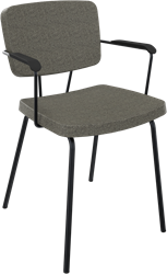 Forza 4-poots met zwarte opdek armleggers, uit voorraad, zithoogte 46 cm, zitting en rug stof 5 cm