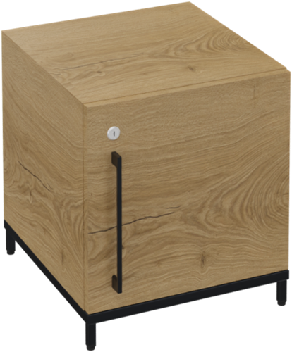 Flexwall kast 1 OH op metalen 4-poots sokkel 41 br x 46 hg x 43 dp met 1 x draaideur