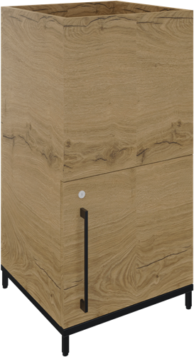 Flexwall plantenkast op 4-poots sokkel 41 br x 85 hg x 43 dp, 1-vaks met 1x draaideur