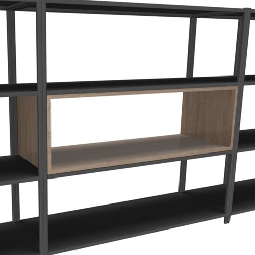 Flexwall inbouw opbergelement 115 br x 36 hg x 43 dp, indeling 1-vak volledig open