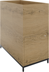 Flexwall plantenkast op 4-poots sokkel 43br x 85hg x 80dp, 2-vaks, 2x draaideur, push to open