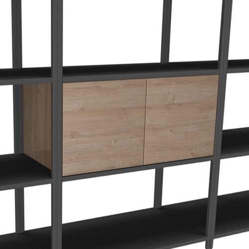 Flexwall inbouw opbergelement 76 br x 36 hg x 43 dp, 1-vak met 2x draaideur, push to open