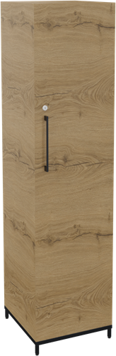 Flexwall kast 4 OH op metalen 4-poots sokkel 41 br x 165 hg x 43 dp met 1 x draaideur en 3 legborden