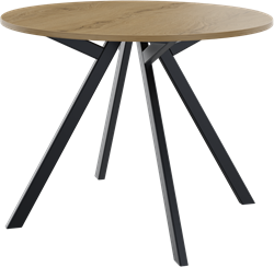 Bridge vergadertafel rond 100 cm doorsnede, rechthoekige poten 30 x 50 mm, vaste hoogte 75 cm