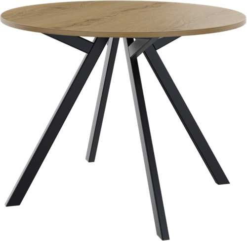 Bridge vergadertafel rond 100 cm doorsnede, rechthoekige poten 30 x 50 mm, vaste hoogte 75 cm