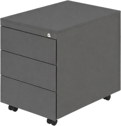 Budget rolblok serie-60, 1 lade met pennenbakje en 2 laden, OG - Ombergrijs RAL7022