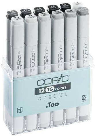 Viltstift Copic Profi Marker Toner Grey set/12