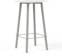 Hoge tafel Huislijn Corner rond 80 cm, metalen frame, vaste hoogte 110 cm, in diverse uitvoeringen