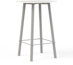 Hoge tafel Huislijn Corner rond 80 cm, metalen frame, vaste hoogte 110 cm, in diverse uitvoeringen