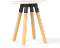 Bijzettafel Huislijn Corner rond, houten frame, vaste hoogte 42 cm, in diverse uitvoeringen en maten