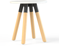 Bijzettafel Huislijn Corner rond, houten frame, vaste hoogte 42 cm, in diverse uitvoeringen en maten