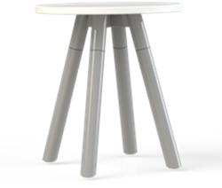 Bijzettafel Huislijn Corner rond, metalen frame, vaste hoogte 42 cm, in diverse uitvoeringen en maten