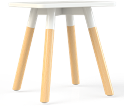 Bijzettafel Huislijn Corner vierkant, metalen frame, vaste hoogte 42 cm, in diverse uitvoeringen en maten