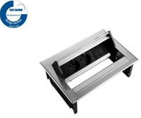 Elektrificatie inbouwunit Filex Power Desk In 2x230V - 1x keystone - Inox RVS