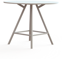 Vergadertafel Huislijn Bridge, rond, ronde poten,  vaste hoogte 110cm, in diverse maten en uitvoeringen