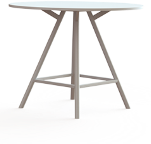 Vergadertafel Huislijn Bridge, rond, ronde poten,  vaste hoogte 110cm, in diverse maten en uitvoeringen