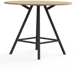 Vergadertafel Huislijn Bridge, rond, vaste hoogte 110cm, in diverse maten en uitvoeringen