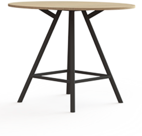 Vergadertafel Huislijn Bridge, rond, vaste hoogte 110cm, in diverse maten en uitvoeringen