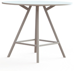 Vergadertafel Huislijn Bridge, vierkant met afgeronde hoeken, vaste hoogte 110cm, in diverse maten en uitvoeringen