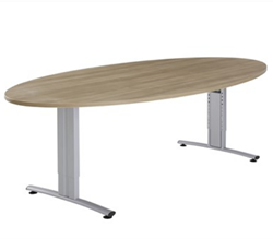 Vergadertafel Huislijn Basic ellipsvorm, 240 x 120cm